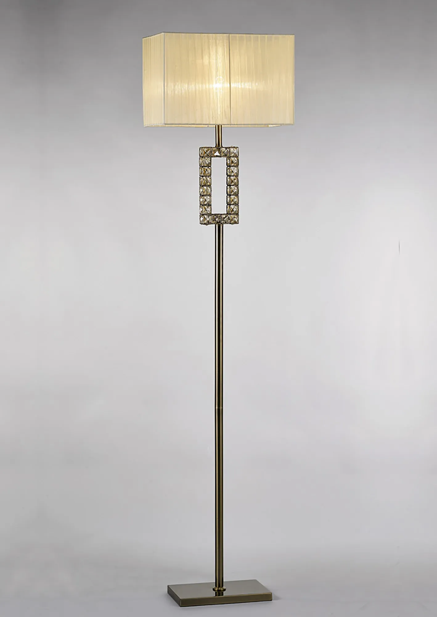 IL31533  Florence Crystal 167cm Floor Lamp 1 Light